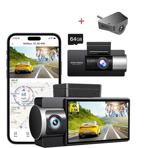 Wolfbox i17 dash cam front - dash,
